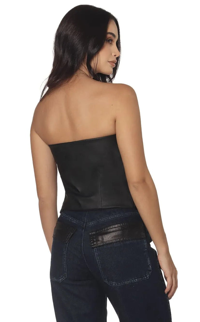 Blusa Negra Straple Cuerina - Navissi Clothing ?