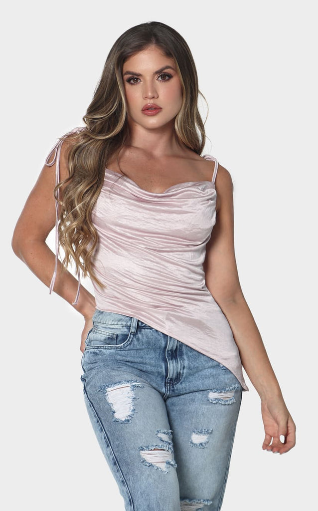 Blusa Taupe Asimétrica - Navissi