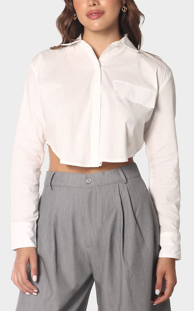 Camisa Marfil Cropped - Navissi