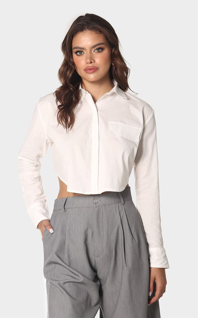 Camisa Marfil Cropped - Navissi