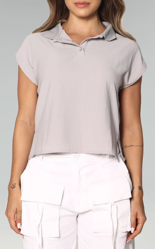 Blusa Gris Tipo Polo Navissi