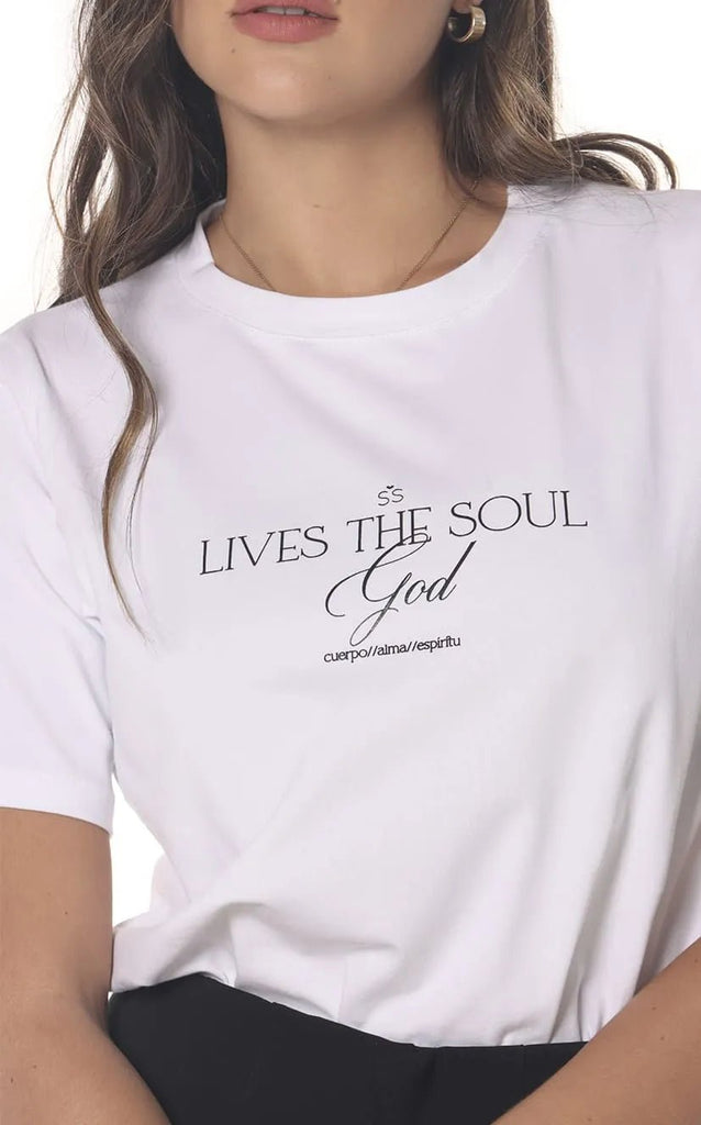 Camiseta Marfil Lives The Soul God - Navissi Clothing ♡
