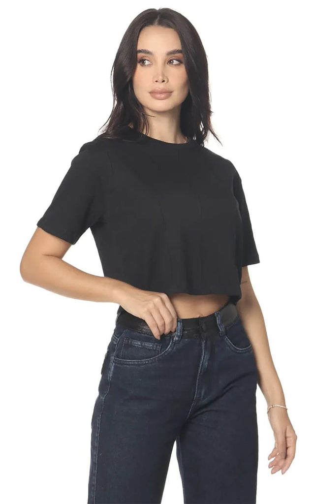 Camiseta Negra Cropped - Navissi Clothing ♡