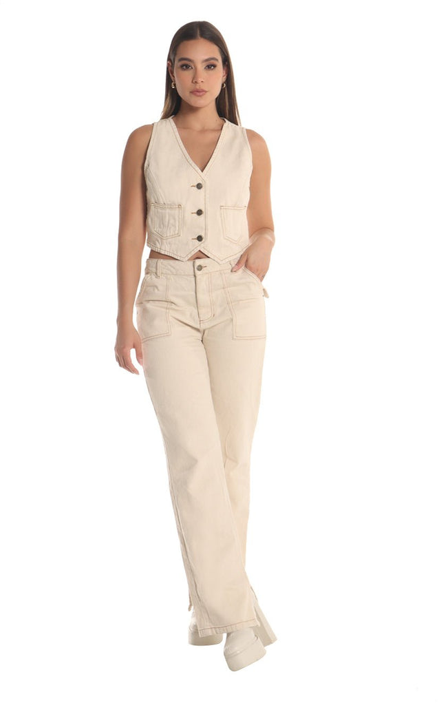 Jean Beige Straight - Navissi Clothing ?