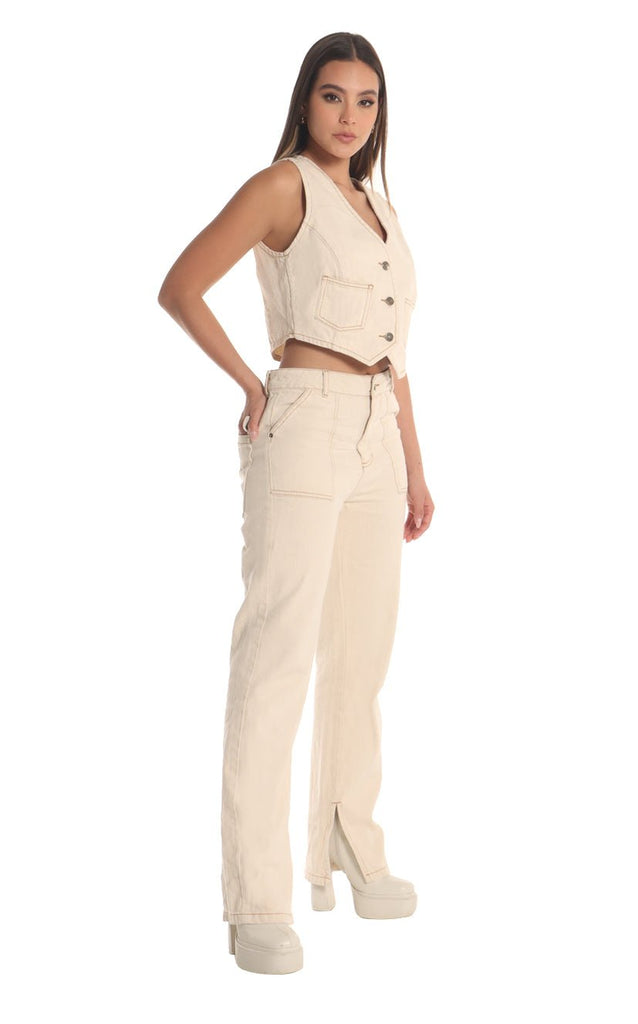 Jean Beige Straight - Navissi Clothing ?