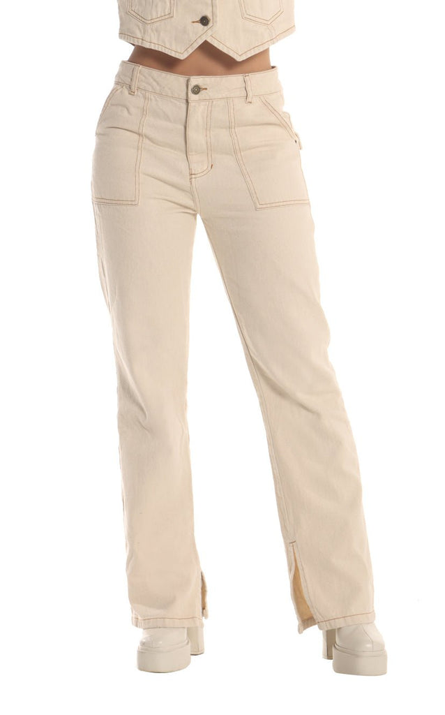 Jean Beige Straight - Navissi Clothing ?