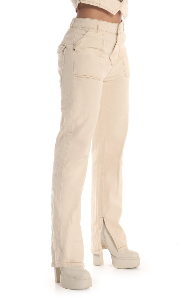 Jean Beige Straight - Navissi Clothing ?