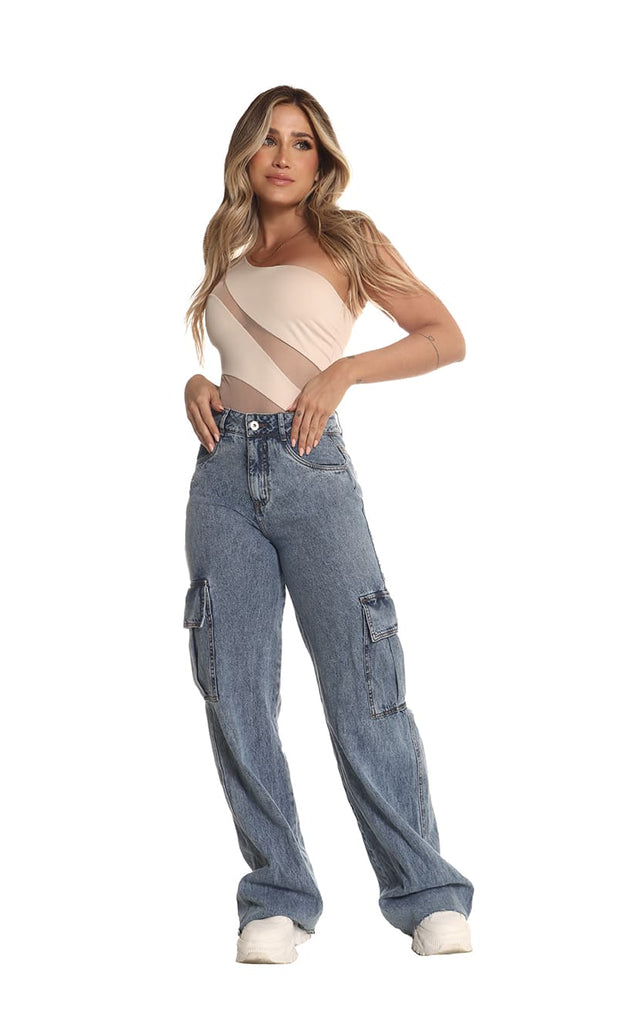 Jean Cargo Azul Wide Leg - Navissi Clothing ?