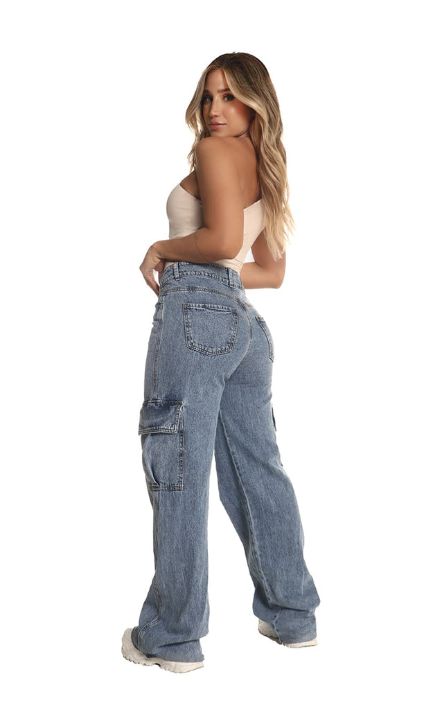 Jean Cargo Azul Wide Leg - Navissi Clothing ?