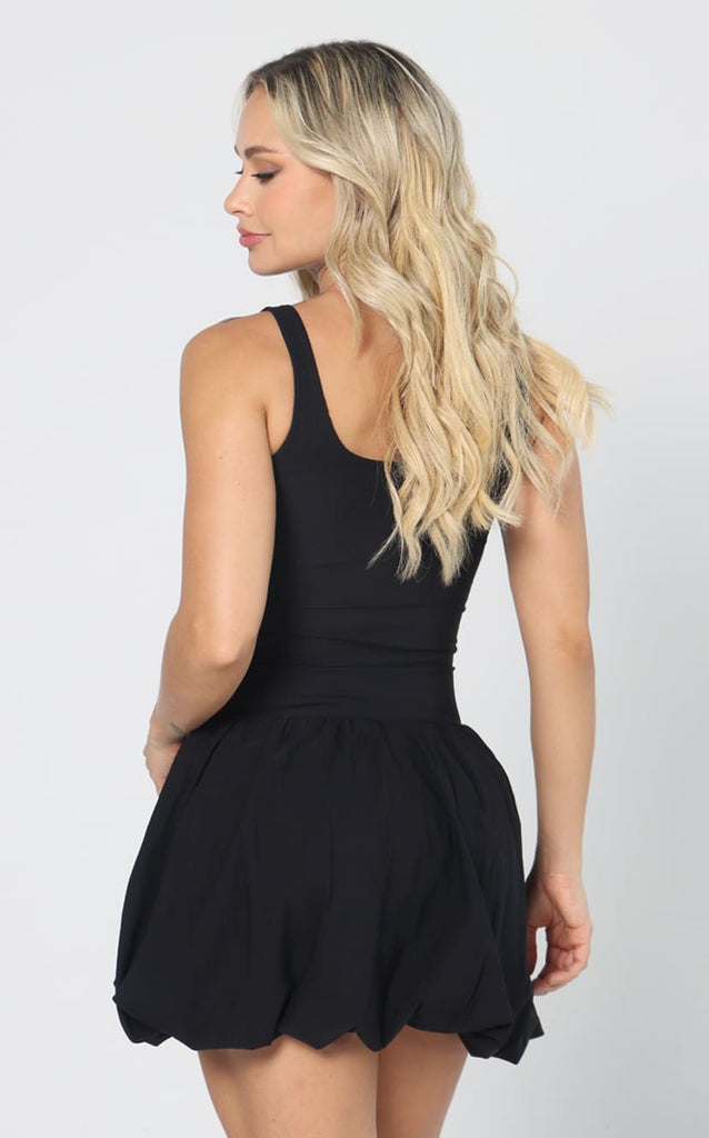 Vestido Negro Globo En Punta Navissi