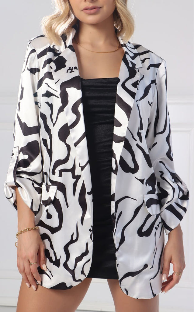 Blazer Cebra Satín - Navissi Clothing ♡