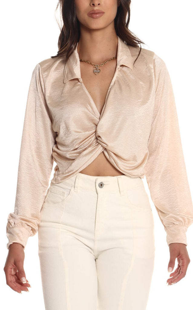 Blusa Crema Anudada - Navissi Clothing ♡