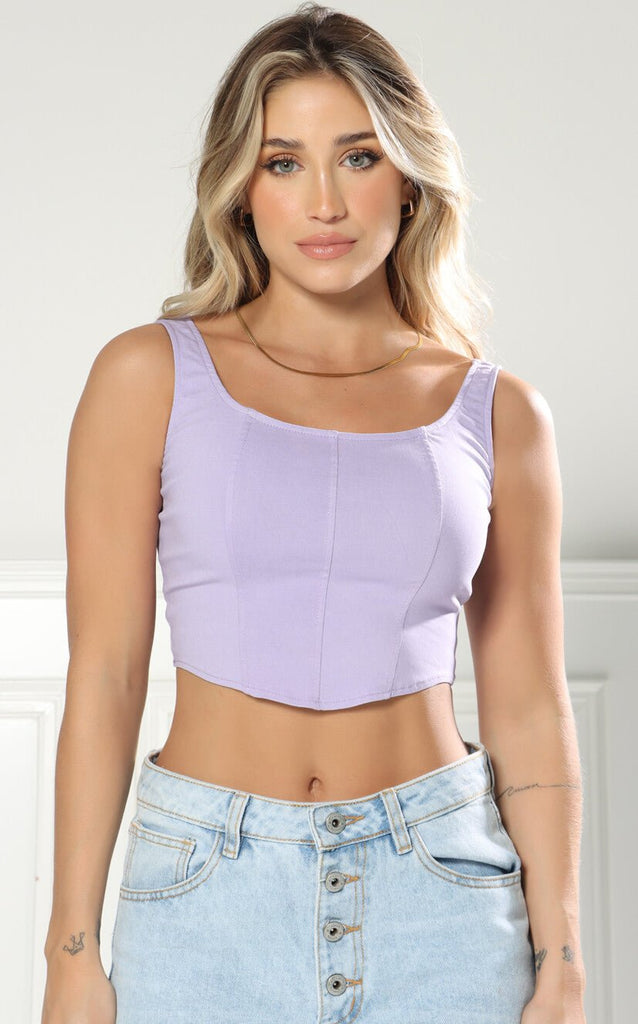 Blusa Lila Escote Cuadrado - Navissi Clothing ♡