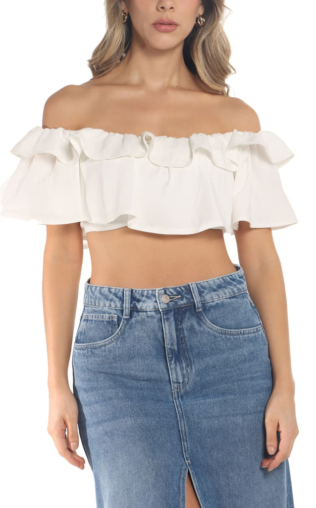 Blusa Marfil Cropped Bolero - Navissi Clothing ?