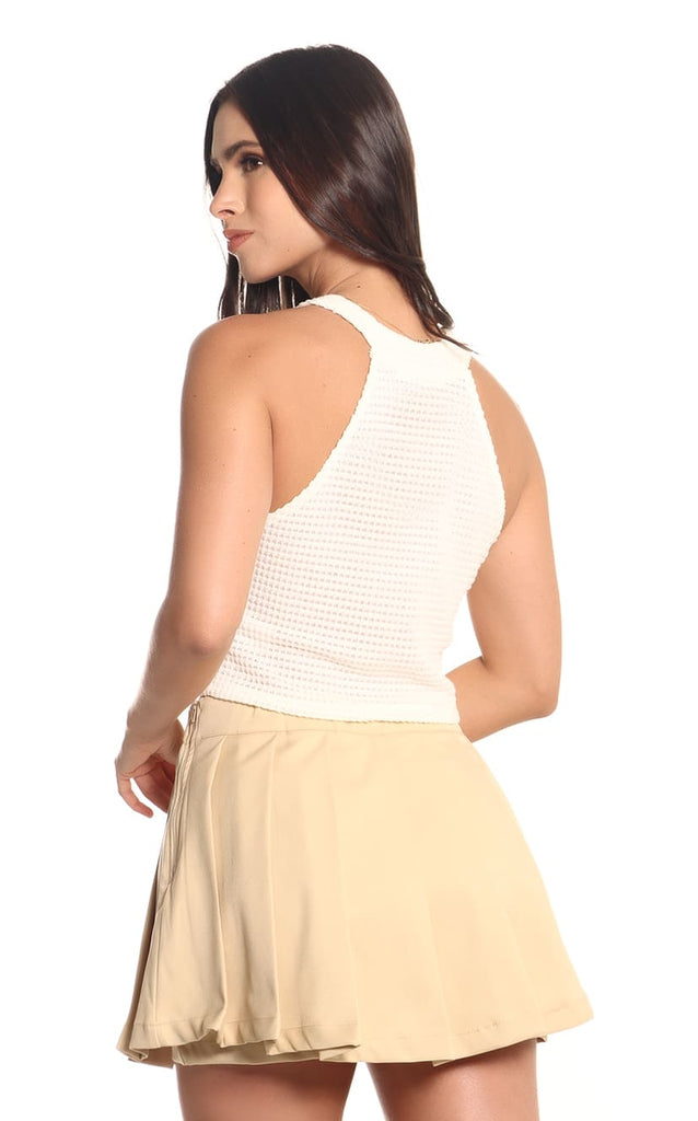 Blusa Marfil Cuello Alto - Navissi Clothing ♡