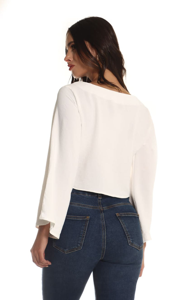 Blusa Marfil Escote En V - Navissi Clothing ♡