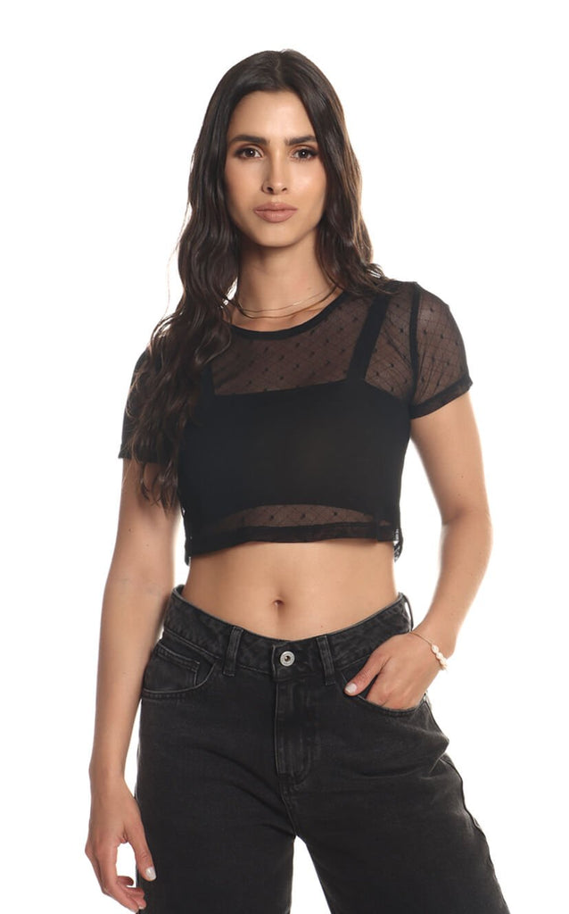 Blusa Negra Malla - Navissi Clothing ♡