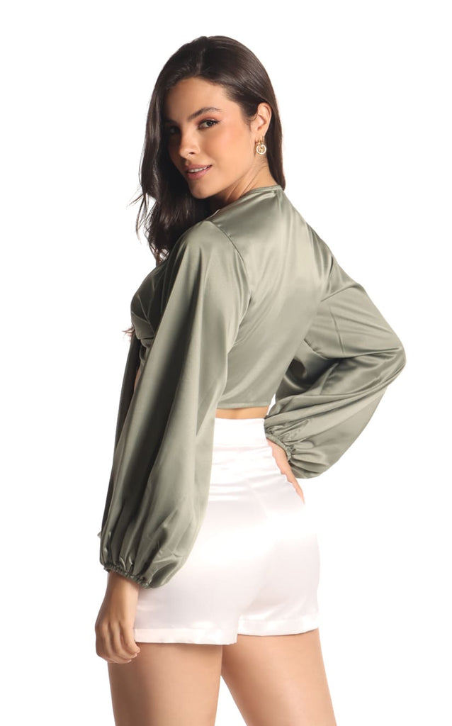 Blusa Verde Amarre Frente - Navissi Clothing ?