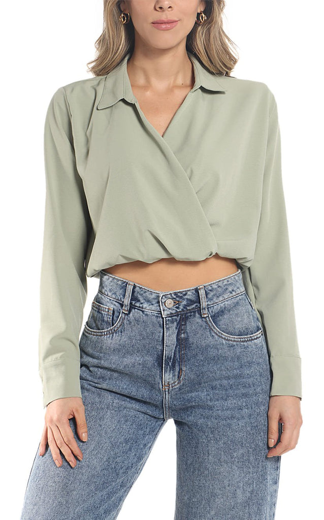 Blusa Verde Escote Cruzado - Navissi Clothing ♡