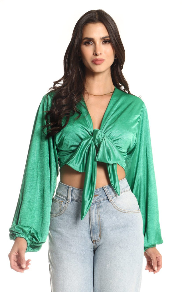 Blusa Verde Esmeralda Amarre - Navissi Clothing ♡