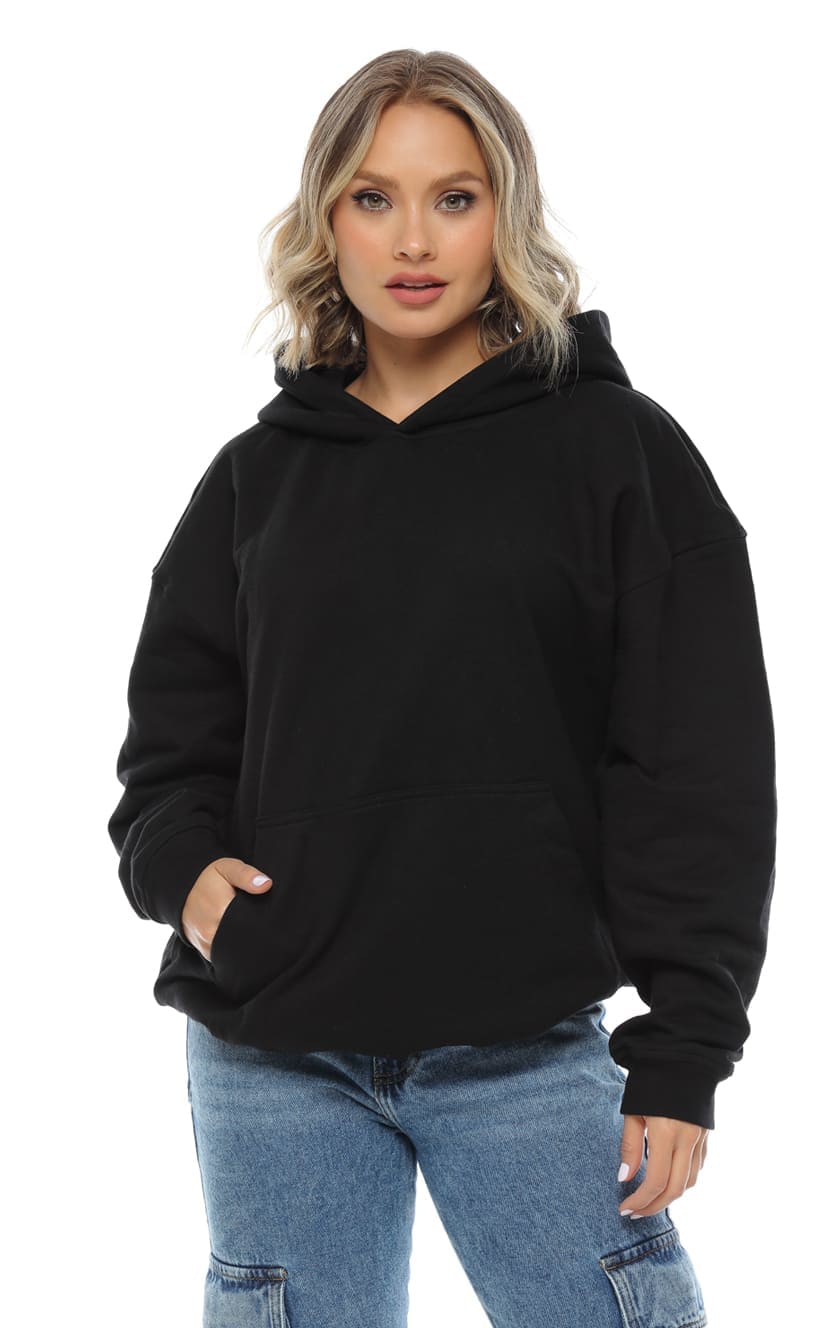 Algodn Frizado Moda Buzos Buzos Cortos Con Top Buzo Negro Oversize