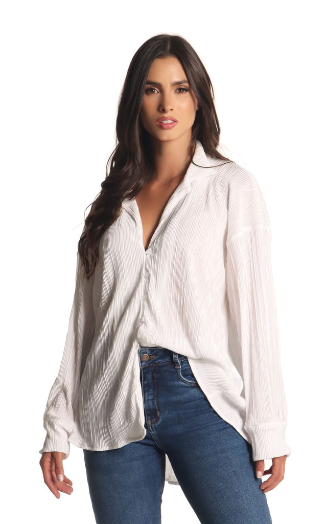 Camisa Marfil Manga Larga - Navissi Clothing ♡