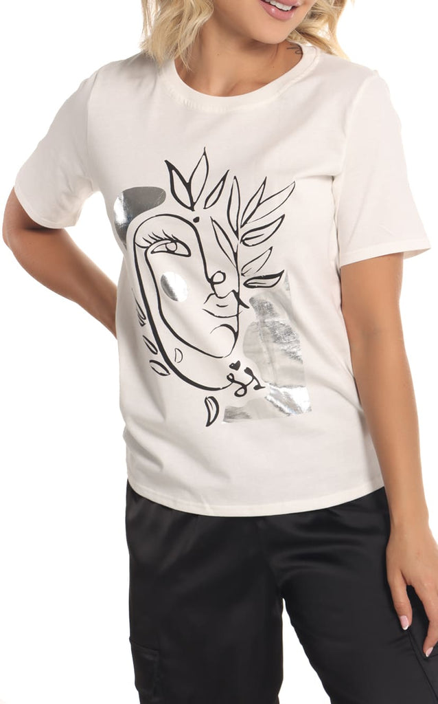 Camiseta Básica Estampado Rostro - Navissi Clothing ♡