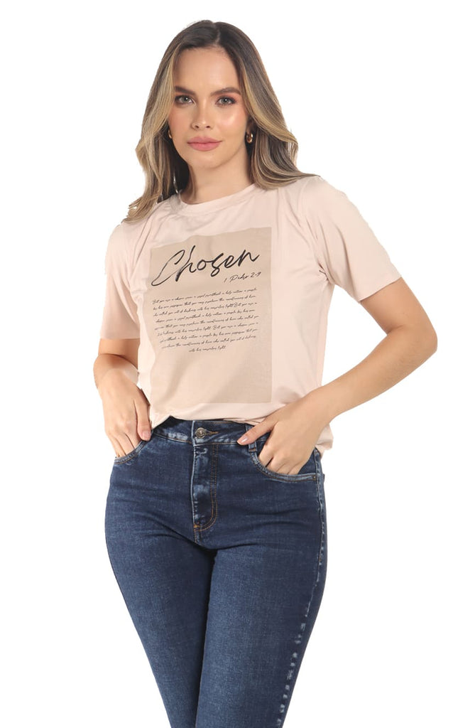 Camiseta Beige Estampada - Navissi Clothing ?