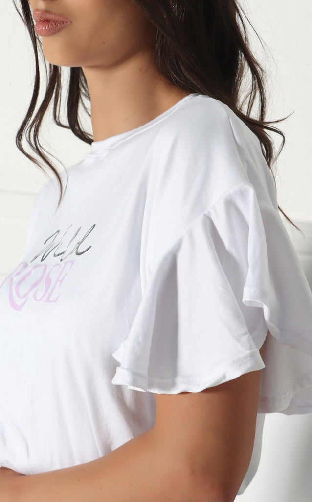 Camiseta Blanca Bolero Estampada Wild Rose - Navissi Clothing ♡