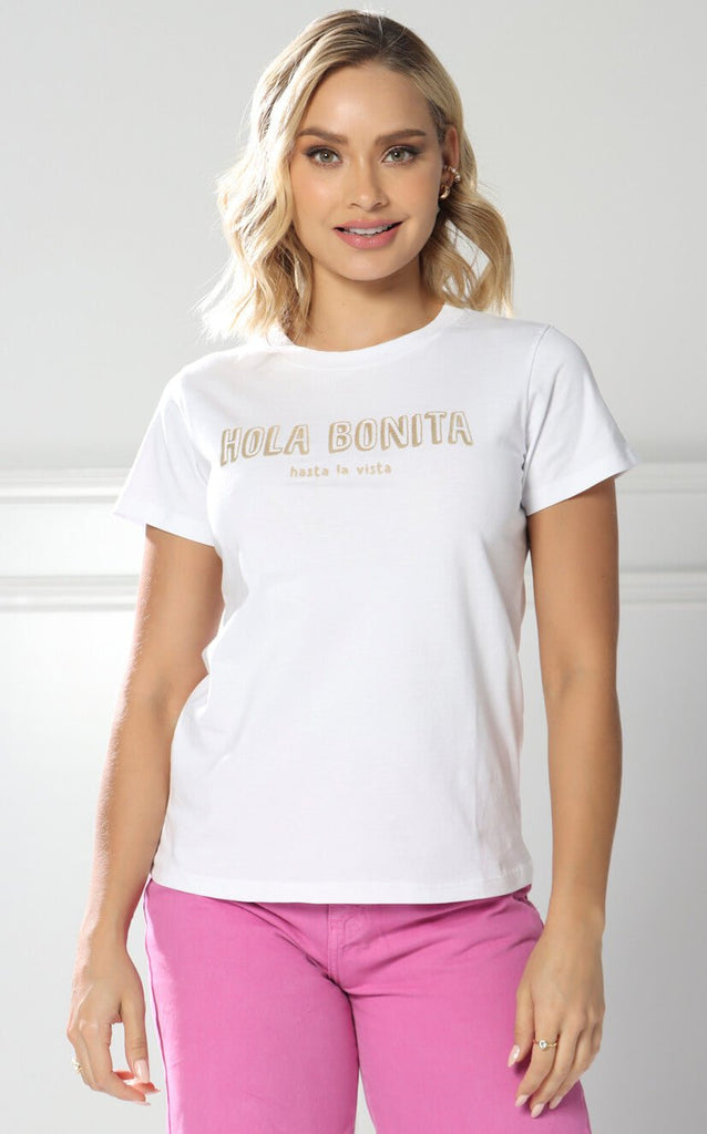 Camiseta Blanca Cuello Redondo - Navissi Clothing ♡