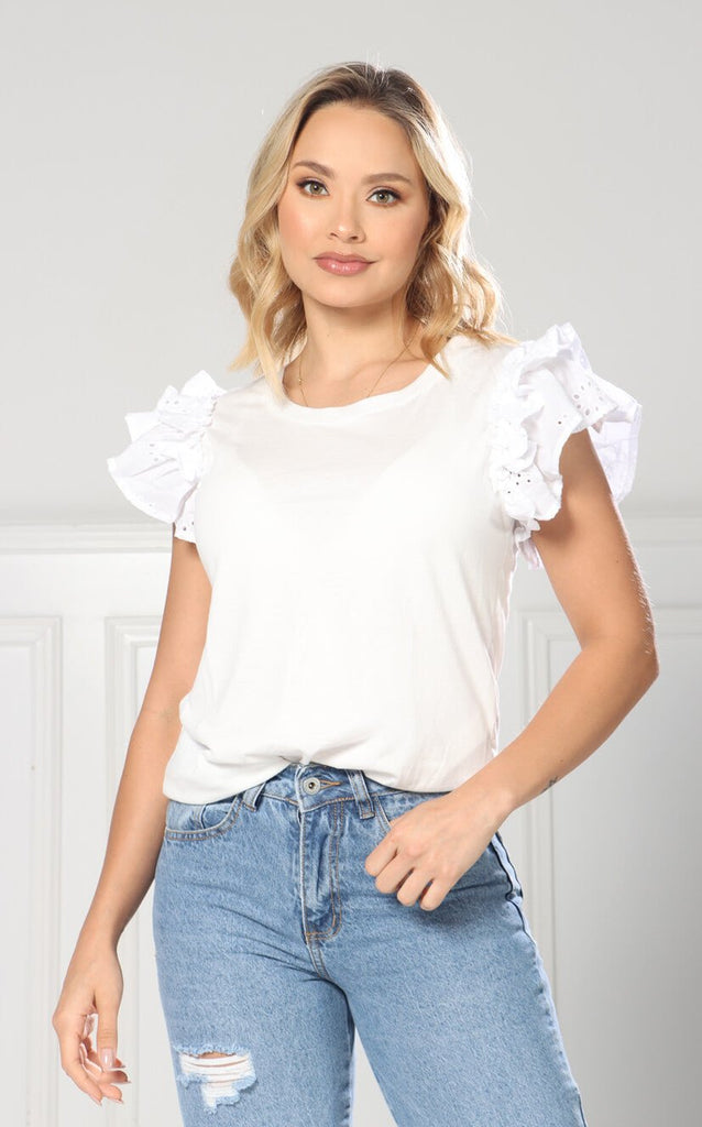 Camiseta Blanca Doble Bolero - Navissi Clothing ♡