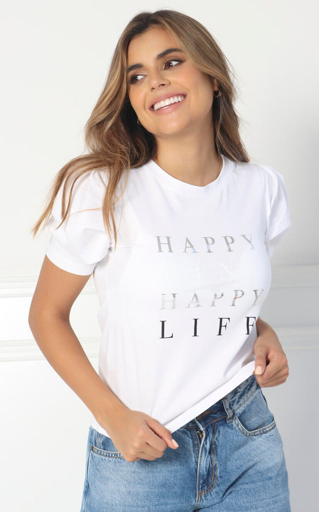 Camiseta Blanca Frase - Navissi Clothing ♡