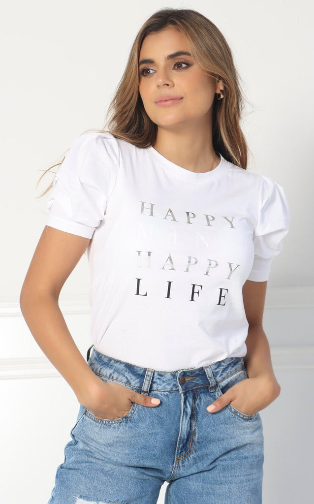Camiseta Blanca Frase - Navissi Clothing ♡