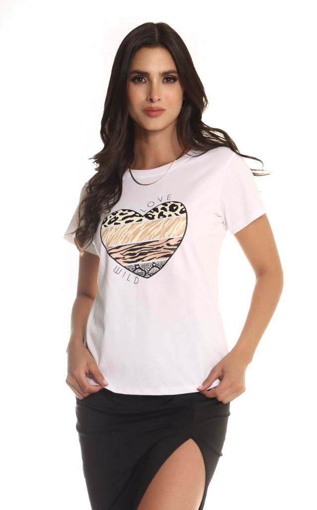 Camiseta Blanca Love Wild - Navissi Clothing ♡