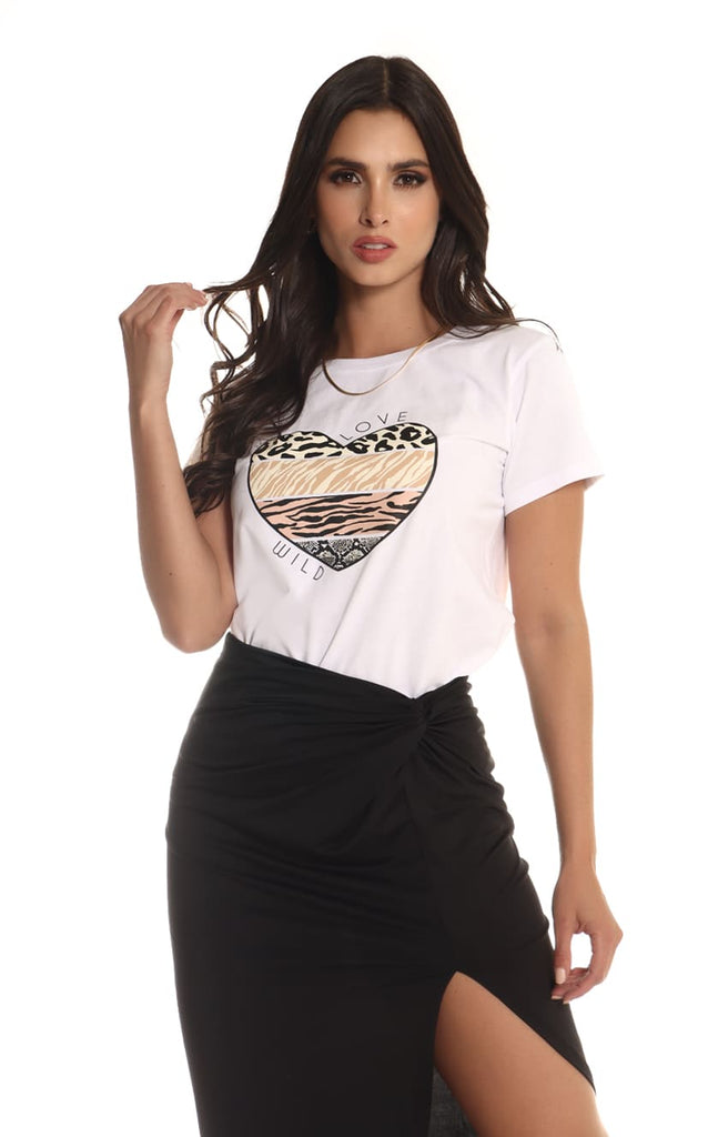Camiseta Blanca Love Wild - Navissi Clothing ♡