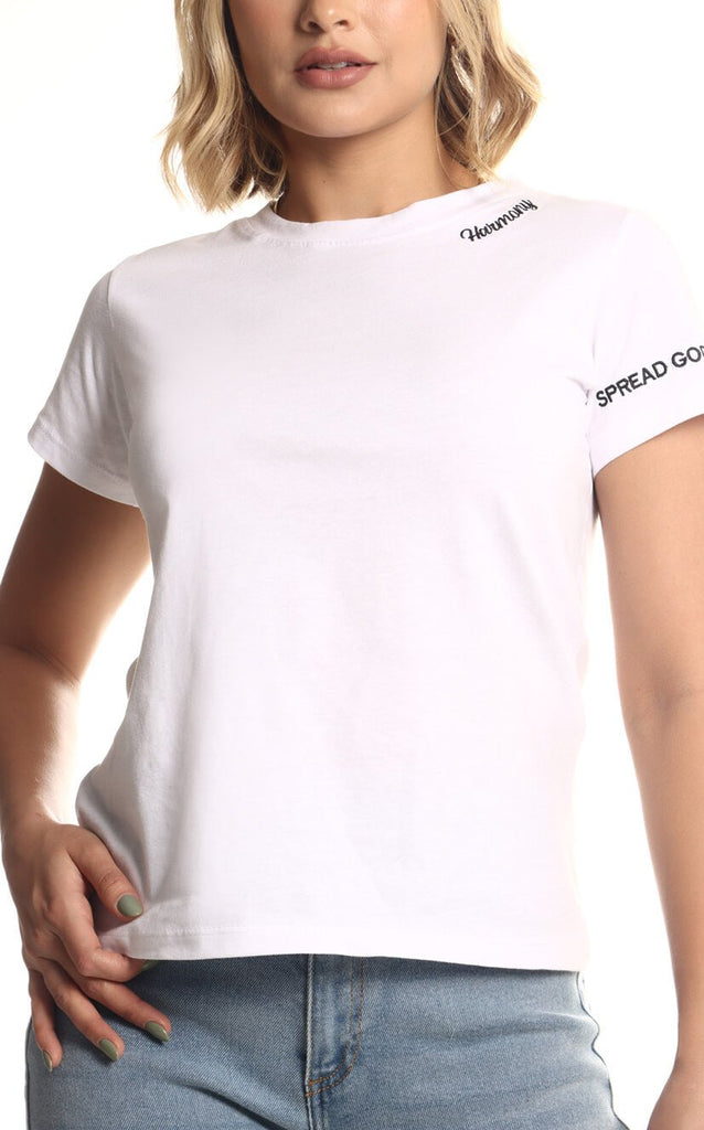 Camiseta Blanca Manga Bordada - Navissi Clothing ♡