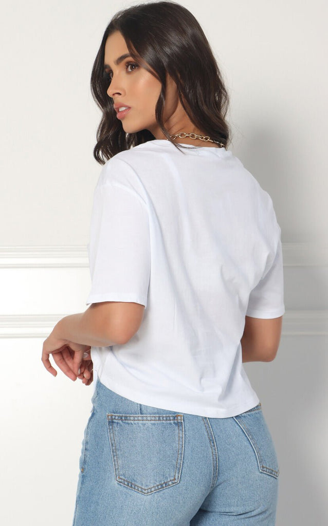 Camiseta Blanca Recogidos - Navissi Clothing ♡