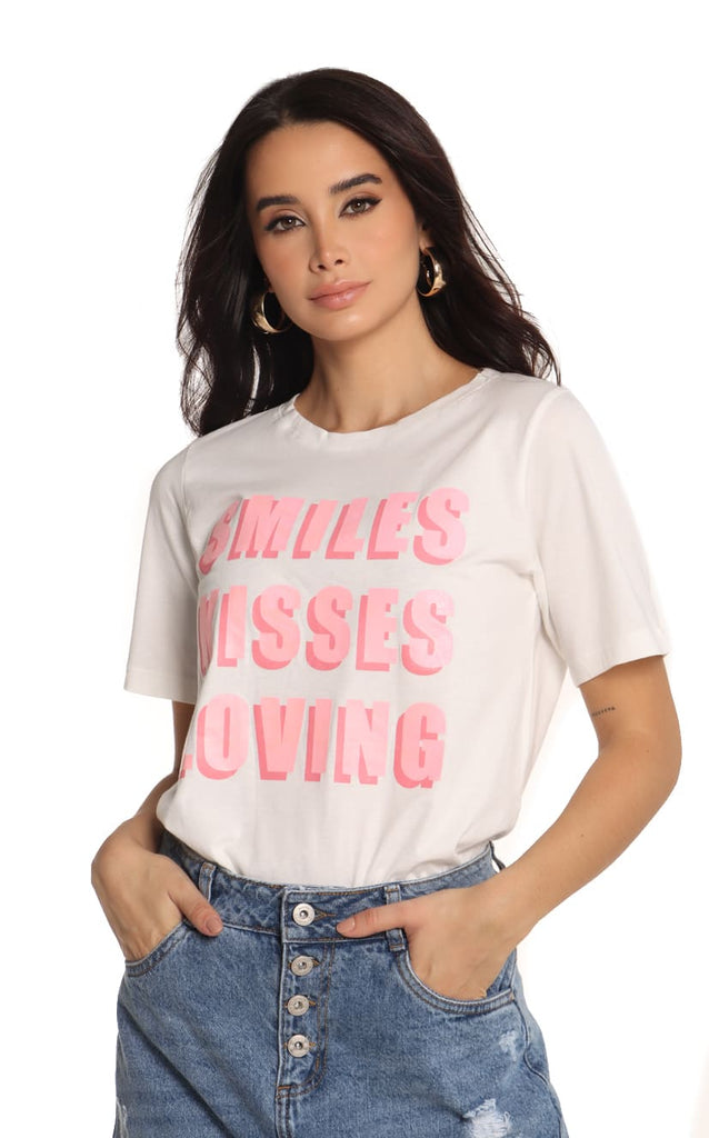 Camiseta Blanca Silueta Amplia - Navissi Clothing ♡