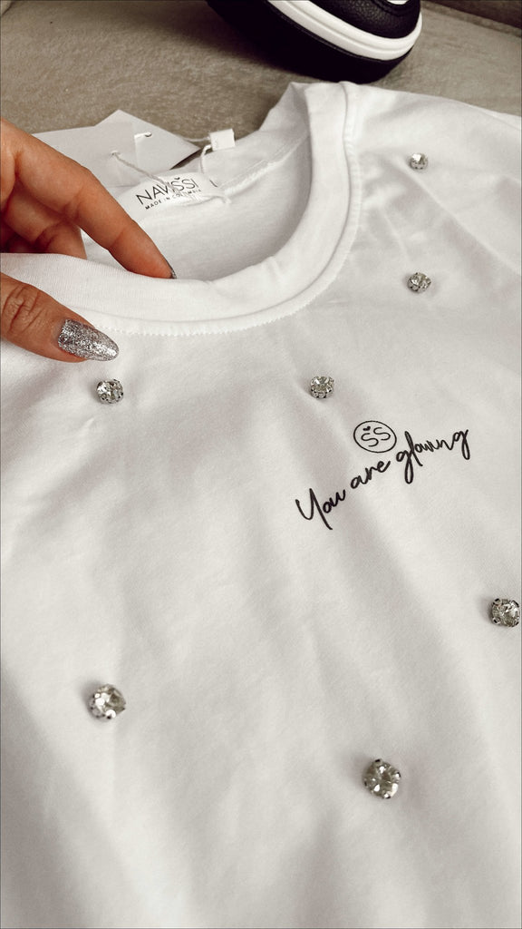 Camiseta Blanca You Are Glowing - Navissi Clothing ♡