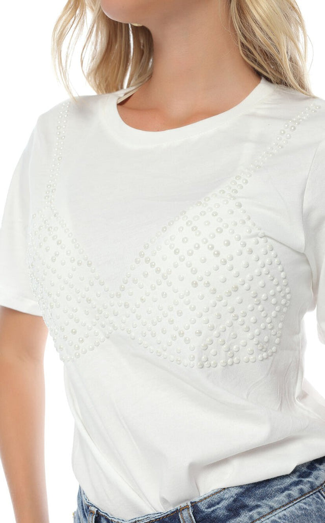Camiseta Marfil Detalles - Navissi Clothing ♡