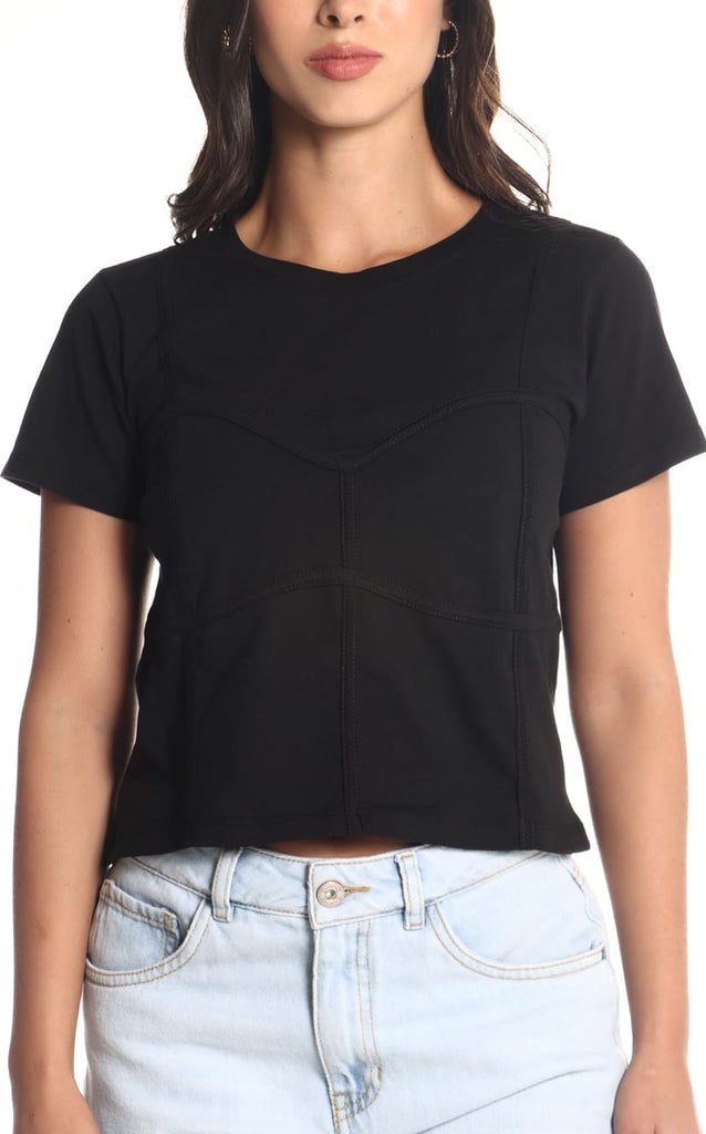 Camiseta Negra Tipo Corpiño - Navissi Clothing ♡