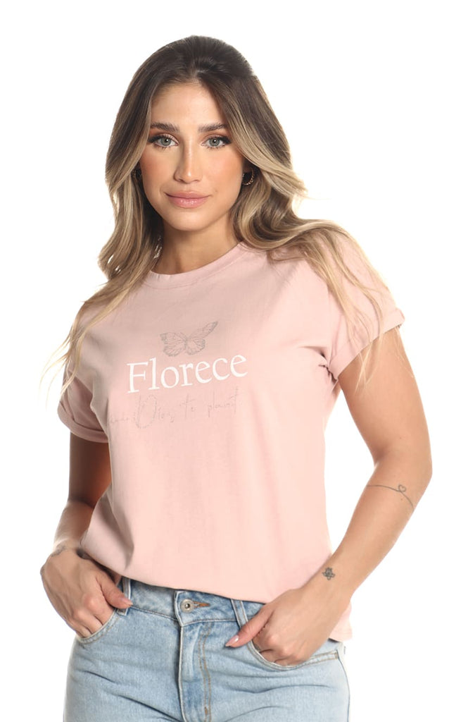 Camiseta Palo De Rosa Florece - Navissi Clothing ♡