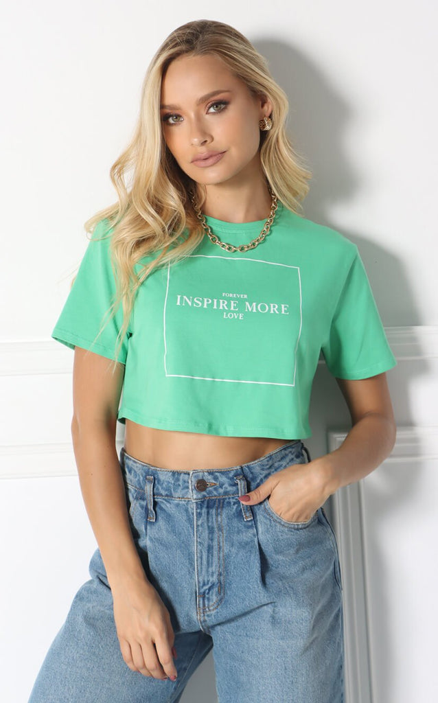 Camiseta verde cropped - Navissi Clothing ♡