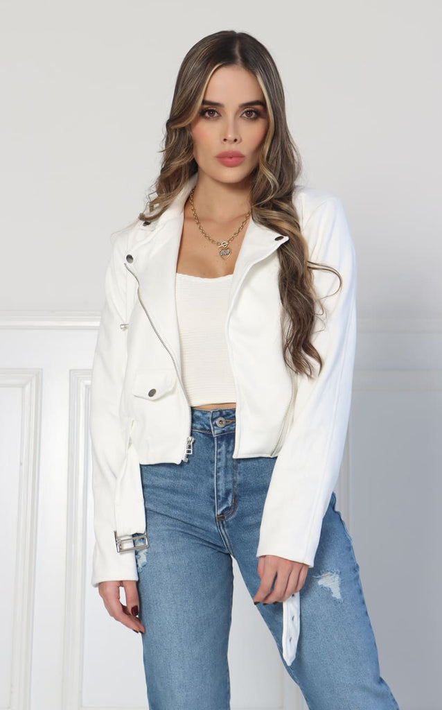Chaqueta Marfil Biker - Navissi Clothing ♡