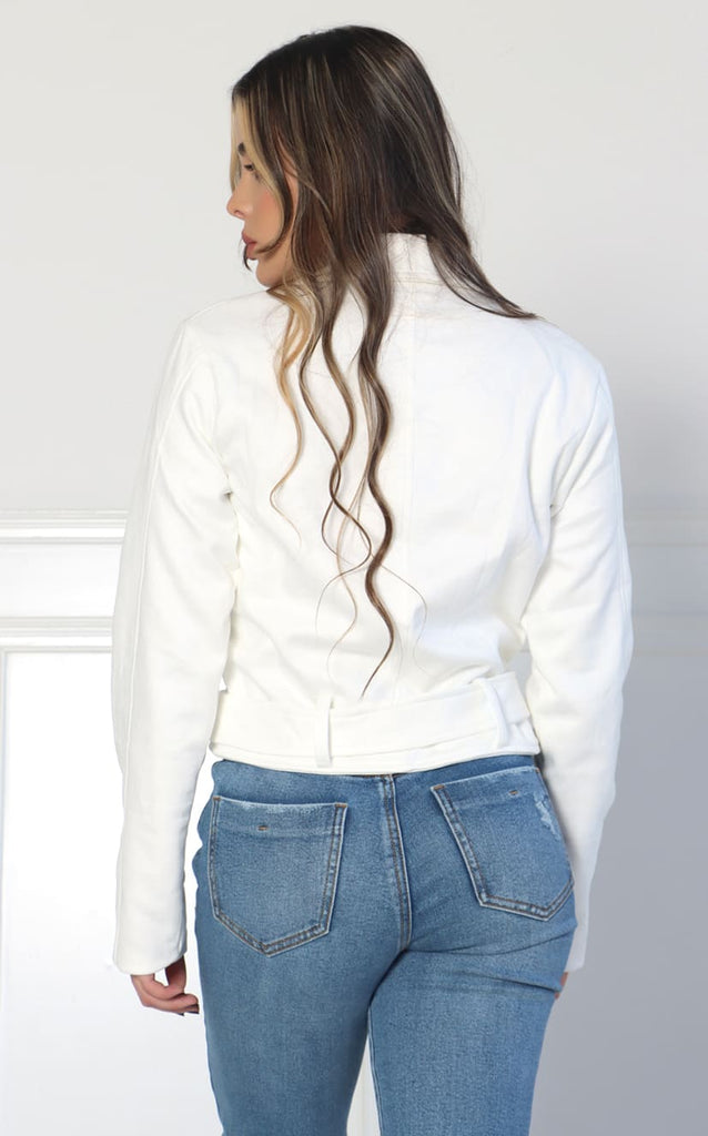 Chaqueta Marfil Biker - Navissi Clothing ♡