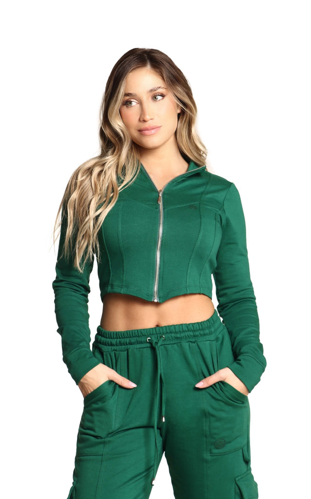 Chaqueta Verde Cropped - Navissi Clothing ♡