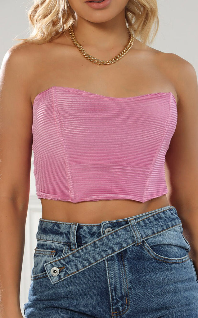 Crop Top Rosado Corpiño - Navissi Clothing ♡
