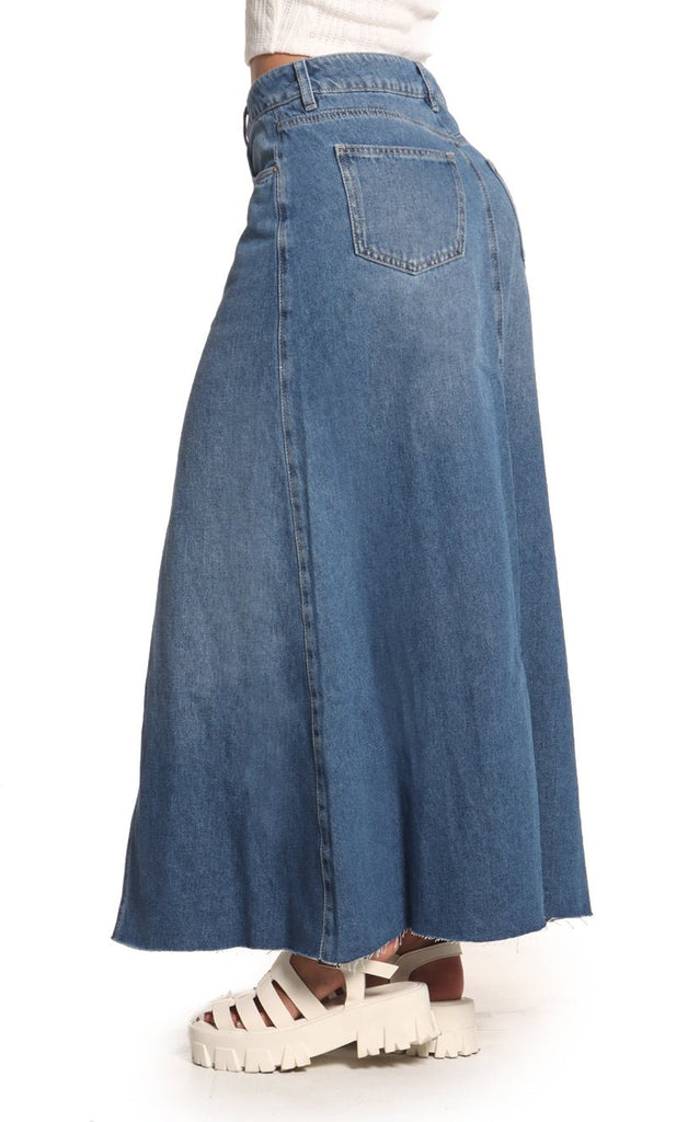 Falda Azul Denim Midi - Navissi Clothing ?