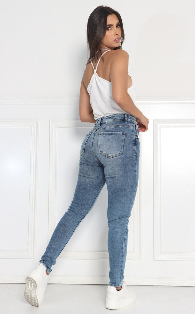Jean Azul Oscuro Skinny - Navissi Clothing ♡