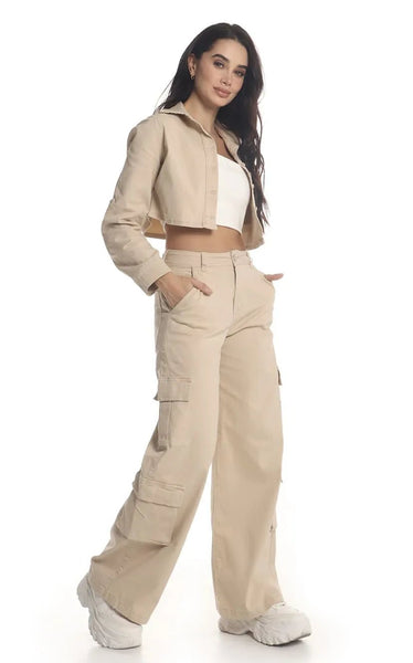 Jeans cargo beige hotsell